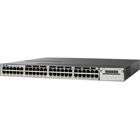 Cisco Cisco Catalyst WS-C3750X-48PF-S Stackable Layer 3 Switch - 1 x Network Module - 48 x 10/100/1000Base-T WS-C3750X-48PF-S